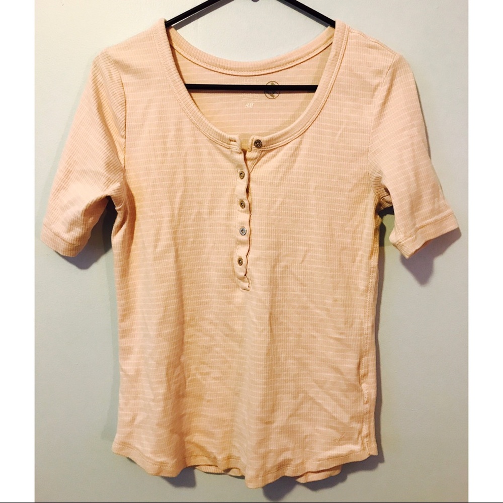 H&M Pink & White Striped Shirt
